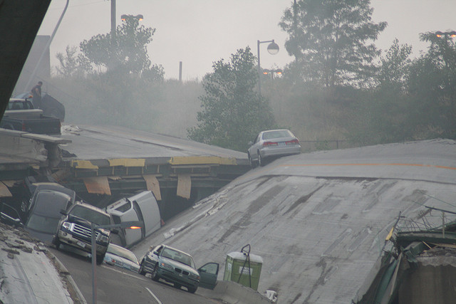 Photo Credit: Tony Webster || Bridges can collapse -- so can leverage...